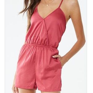 Satin Surplice Romper